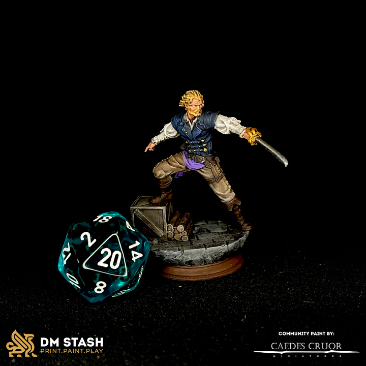 Human Mob Pirate Gunslinger Trio Enemy 32mm Scale - Bandit Thugs by DM Stash