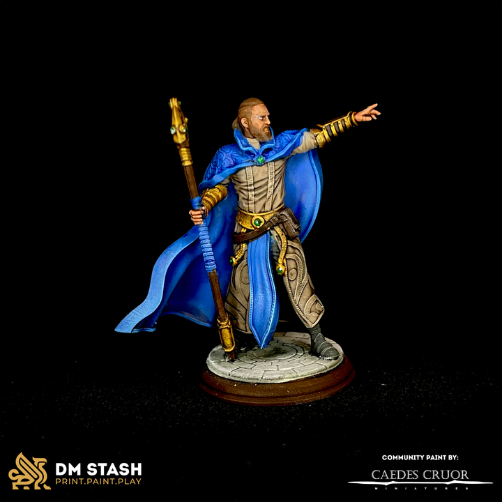 Arcane Sorcerer Human Spellcaster 32mm Scale - Illusionist Wizard by DM Stash