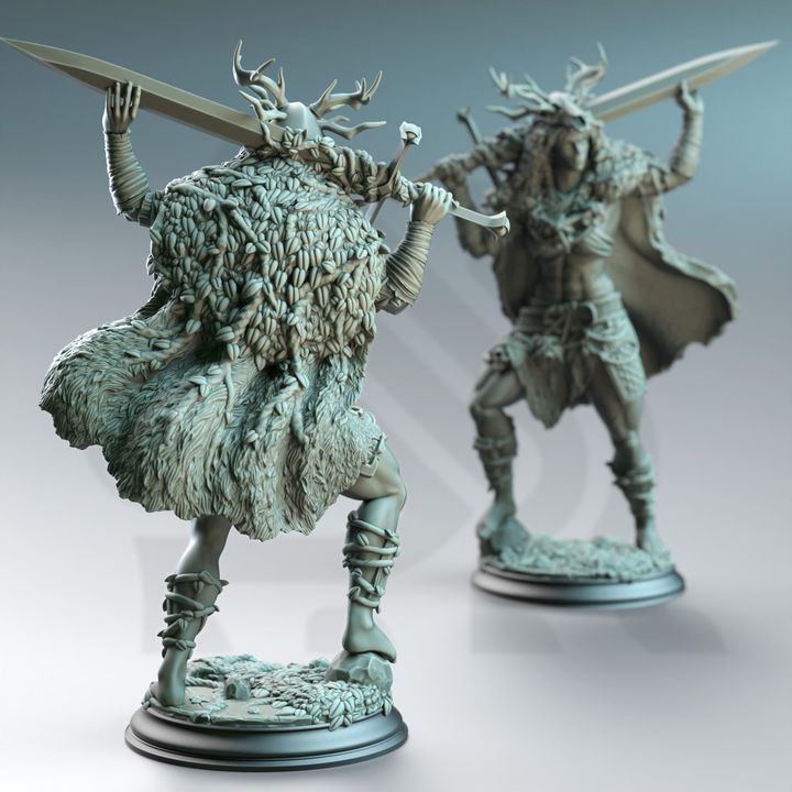 Nature Warrior Female Sword Fighter - Goliath Fey Barbarian by DM Stash