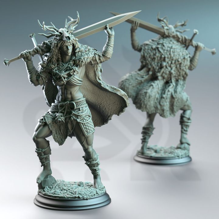 Nature Warrior Female Sword Fighter - Goliath Fey Barbarian by DM Stash