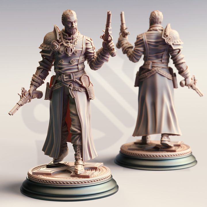 Vampire Hunter Ranger Human 32mm Scale - Righteous Priest Gunslinger by DM Stash