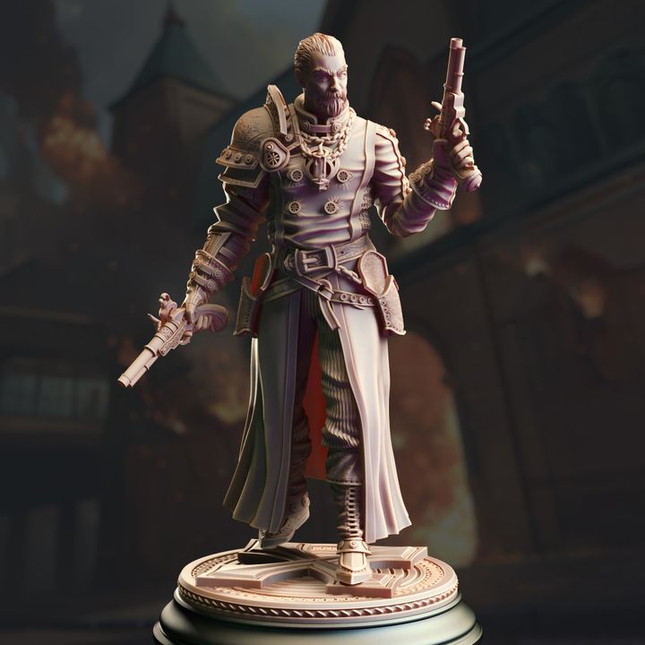 Vampire Hunter Ranger Human 32mm Scale - Righteous Priest Gunslinger by DM Stash