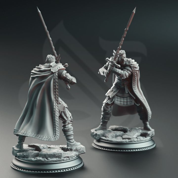 Eyepatch Knight Warrior Sword 32mm Scale - Veteran Commander by DM Stash