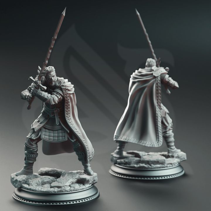 Eyepatch Knight Warrior Sword 32mm Scale - Veteran Commander by DM Stash