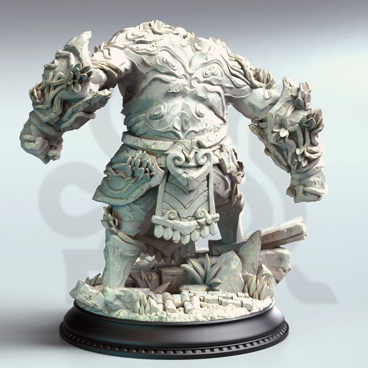 Nature Construct Enemy Stone Automaton 32mm Scale - Jade Golem by DM Stash