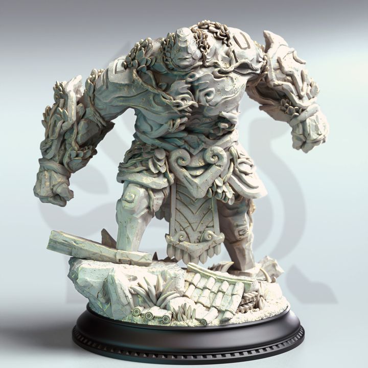 Nature Construct Enemy Stone Automaton 32mm Scale - Jade Golem by DM Stash