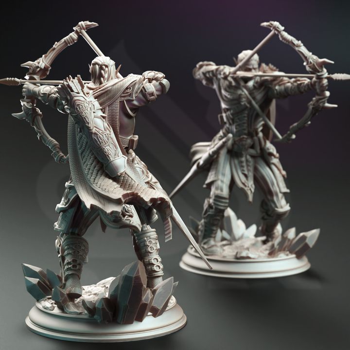 Underdark Elven Archer Bowman 32mm Scale - Drow Ranger by DM Stash