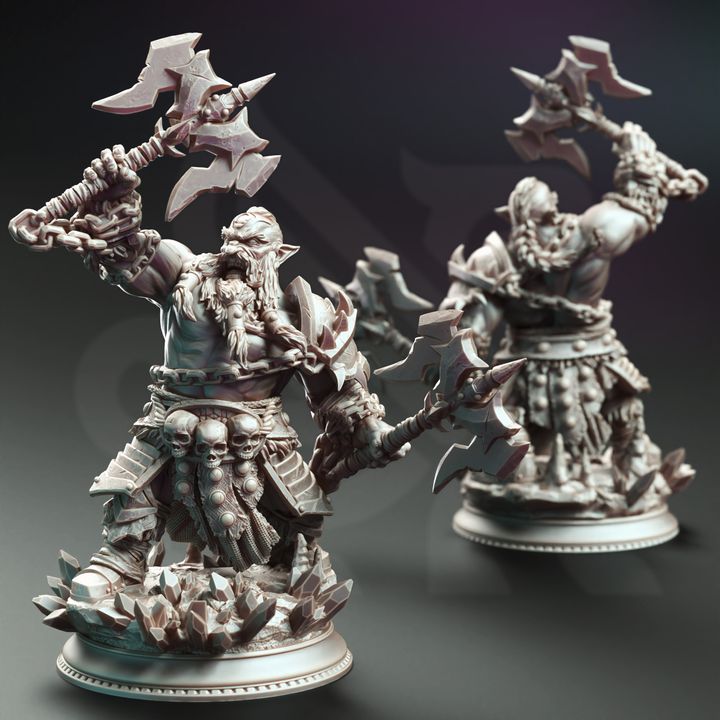 Dwarven Dual Wield Axe Villain Duergar - Dark Dwarf Berserker Barbarian by DM Stash