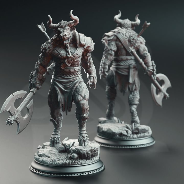 Minotaur Beastrace Barbarian Fighter - Minotaur Warriors by DM Stash