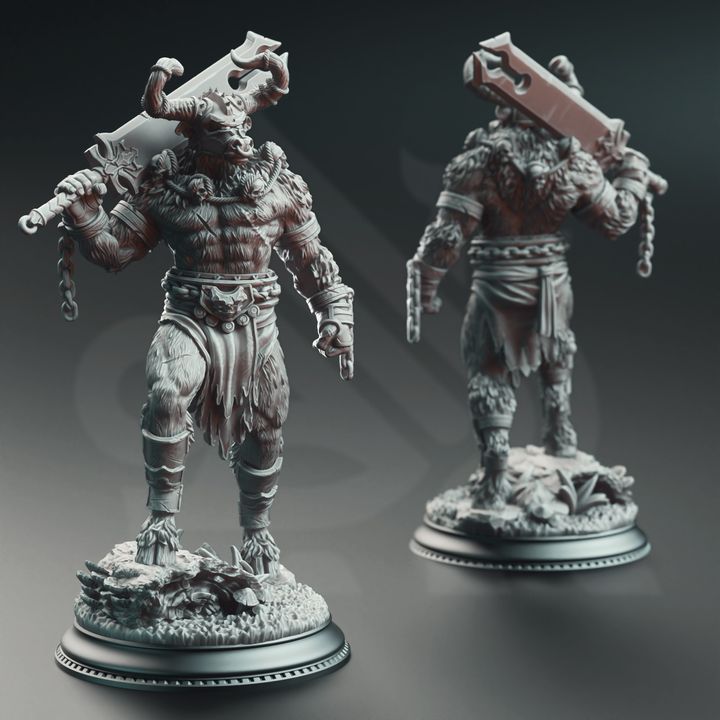 Minotaur Beastrace Barbarian Fighter - Minotaur Warriors by DM Stash