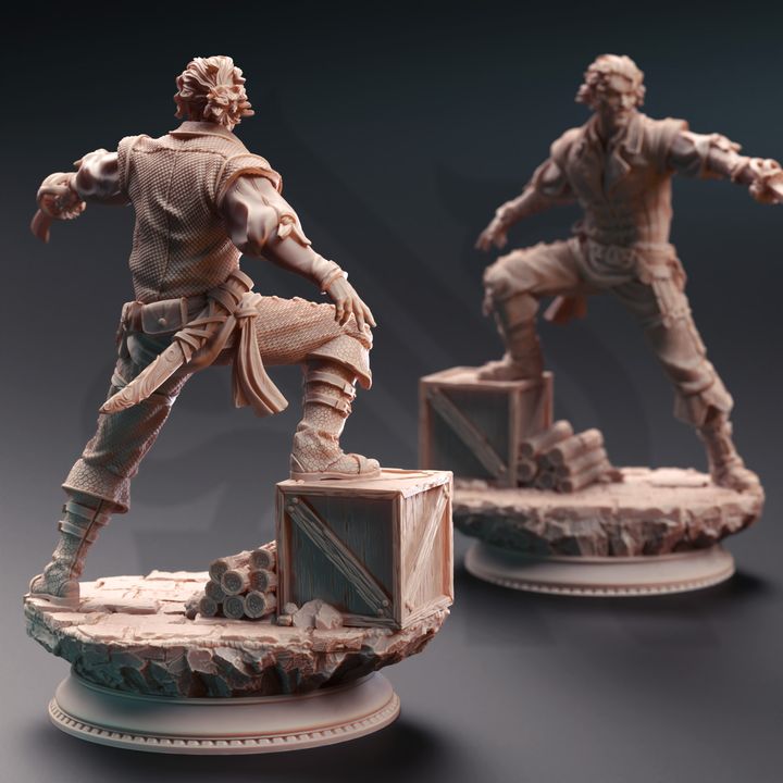 Human Mob Pirate Gunslinger Trio Enemy 32mm Scale - Bandit Thugs by DM Stash
