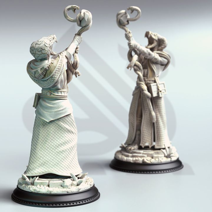 Serpentfolk Mob Enemy Trio Villain 32mm Scale - Snakemen Cultists by DM Stash