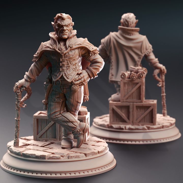 Gnome Bandit Rogue Gunslinger Villain 32mm Scale - Halfling Crime Lord by DM Stash