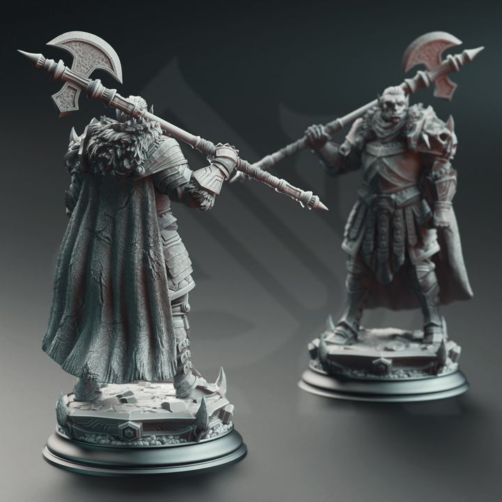 Orcish Executioner Axe Fighter - Orc Grimdark Knight by DM Stash