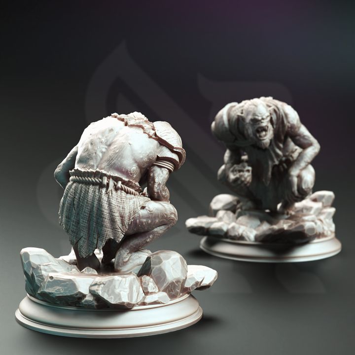 Troglodyte Trio Mob Enemy Monsters 32mm Scale - Trog Cannibals by DM Stash