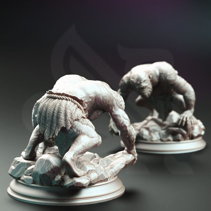 Troglodyte Trio Mob Enemy Monsters 32mm Scale - Trog Cannibals by DM Stash