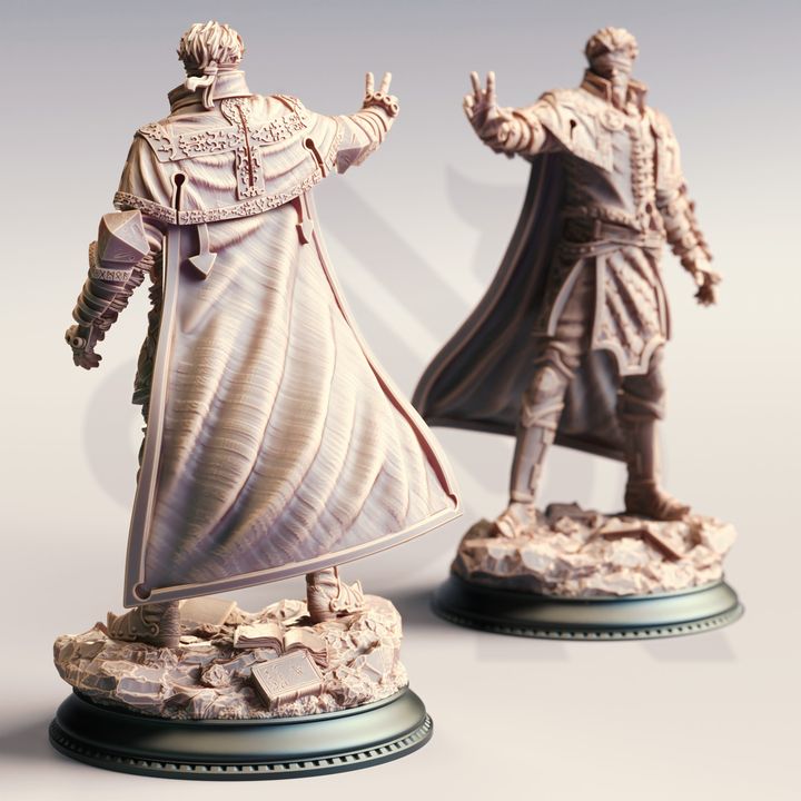Blind Monk Unarmed Fighter 32mm Scale - Half Elf Psionic by DM Stash