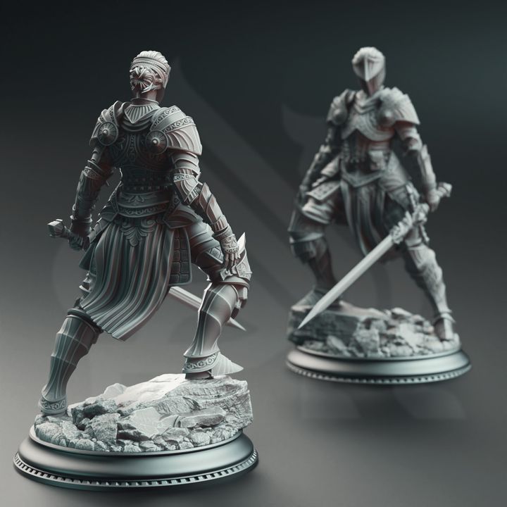 Female Armored Knight Fighter 32mm Scale - Commander of the West by DM Stash
