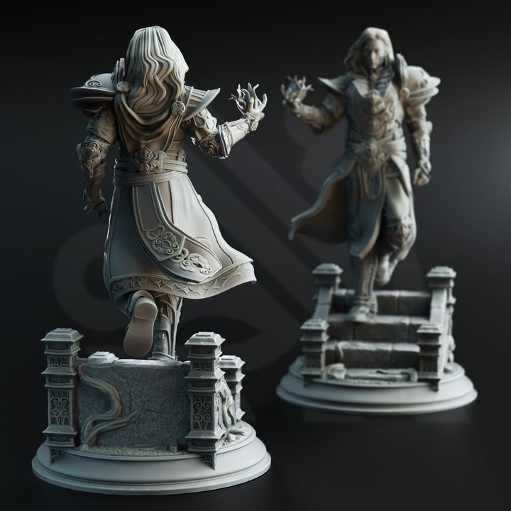 Human Warlock Spellcaster Armored Knight 32mm Scale - Psionic Master Orthis by DM Stash