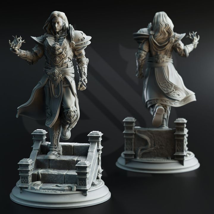 Human Warlock Spellcaster Armored Knight 32mm Scale - Psionic Master Orthis by DM Stash