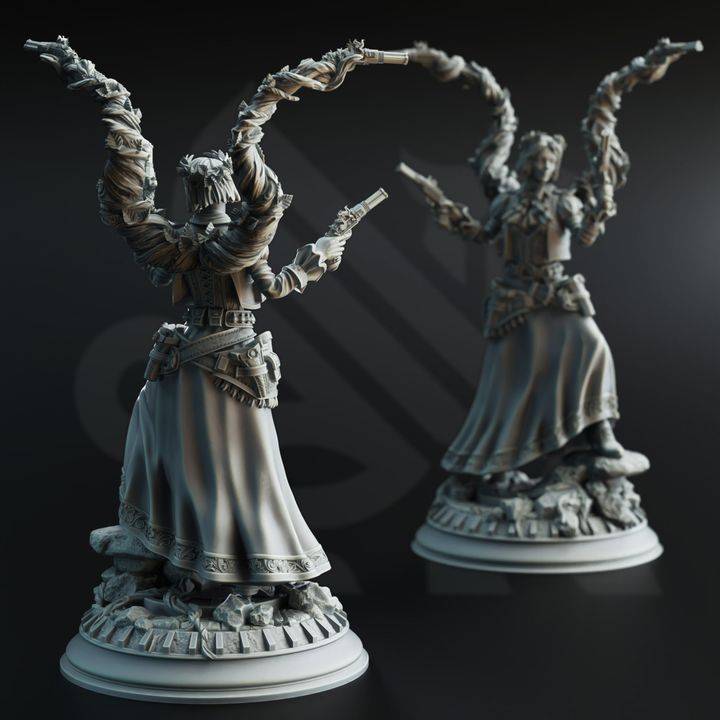 Steampunk Psionic Female Gunslinger 32mm Scale - Tasmin Greaves by DM Stash