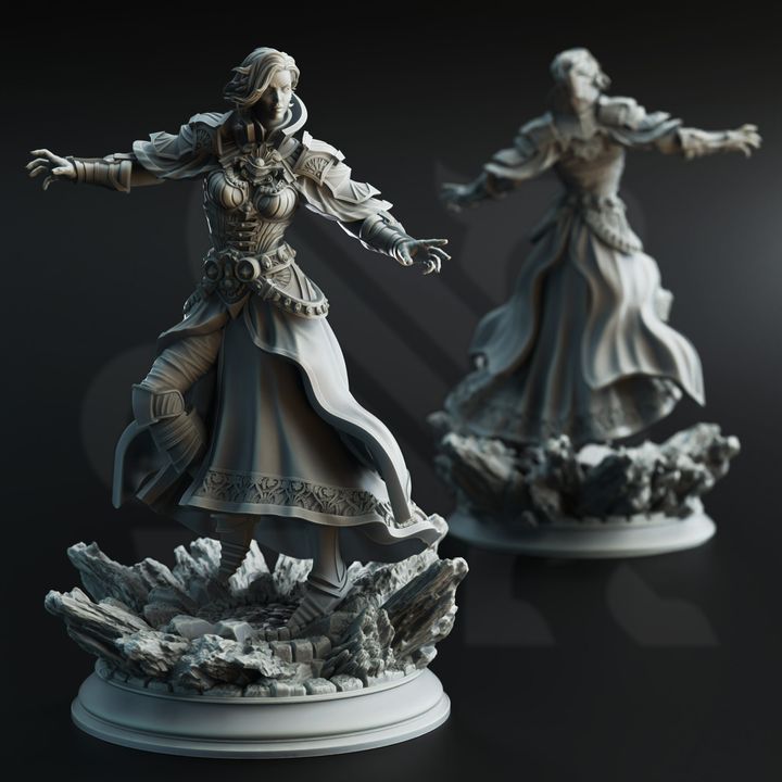 Female Vampire Lord 32mm Scale - Psionic Mindweaver Seer by DM Stash