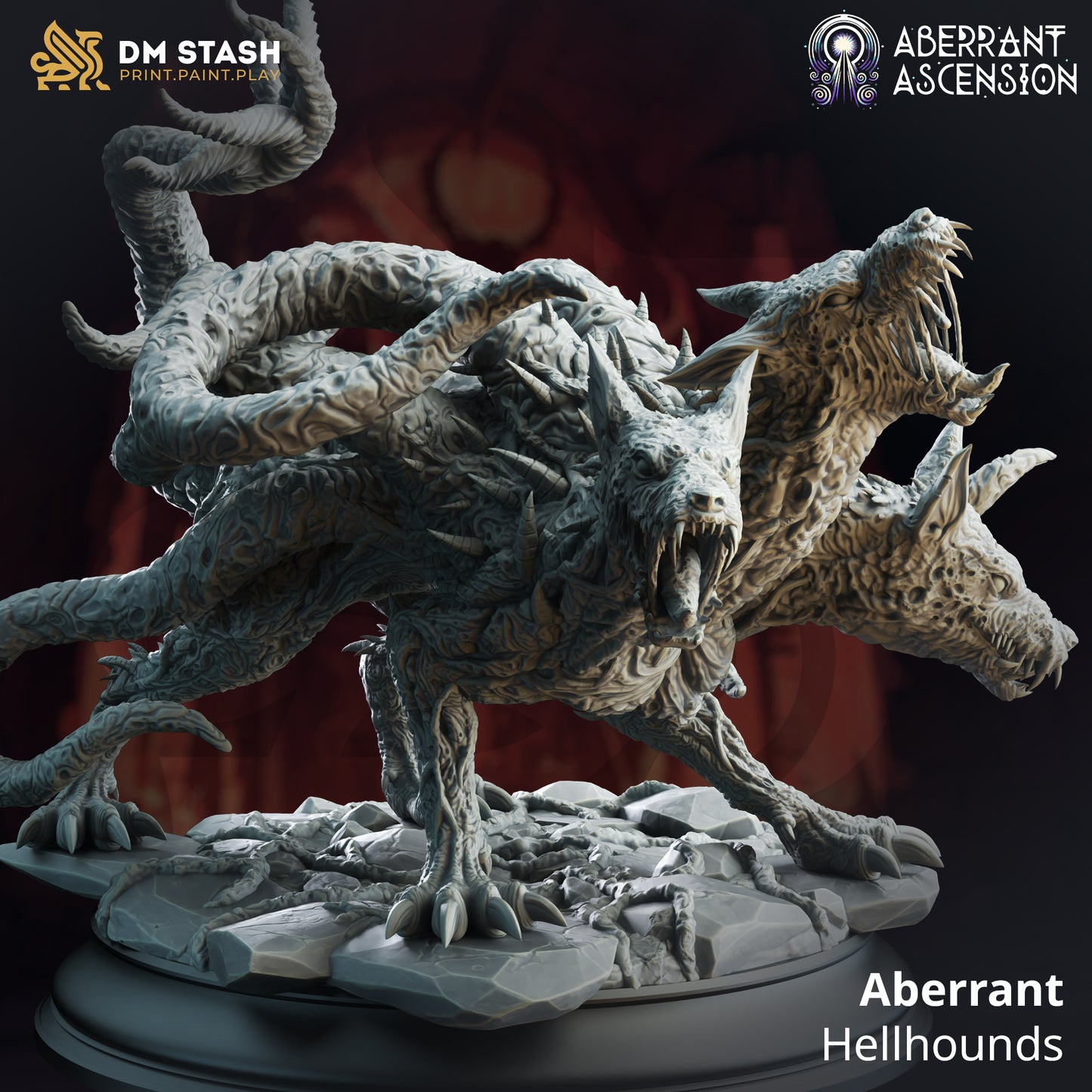 Cerberus Demonic Monster Enemy 32mm Scale - Aberrant Hellhounds by DM Stash