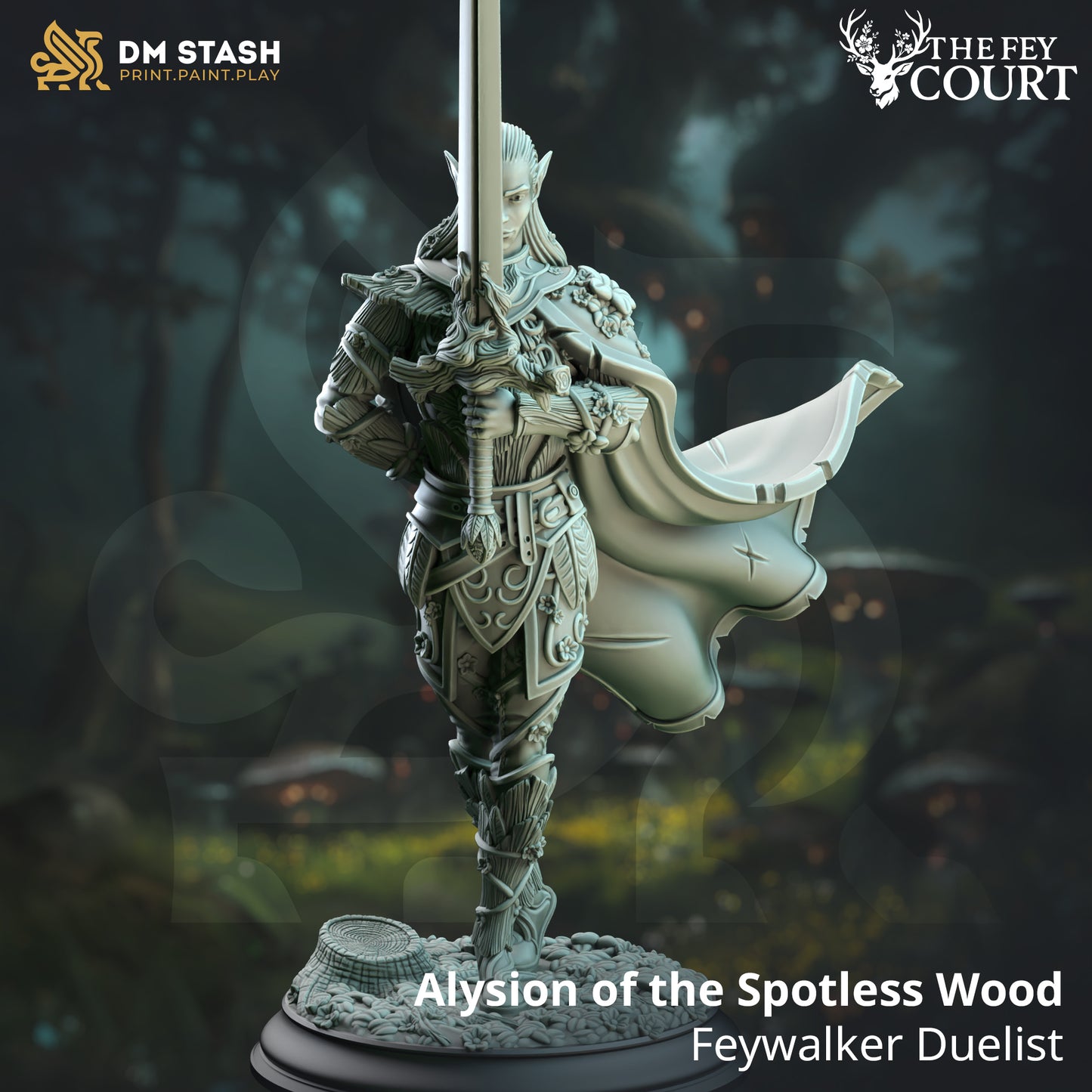 Fantasy Female Wood Elf Warrior Druid - Fey Elf Duelist by DM Stash