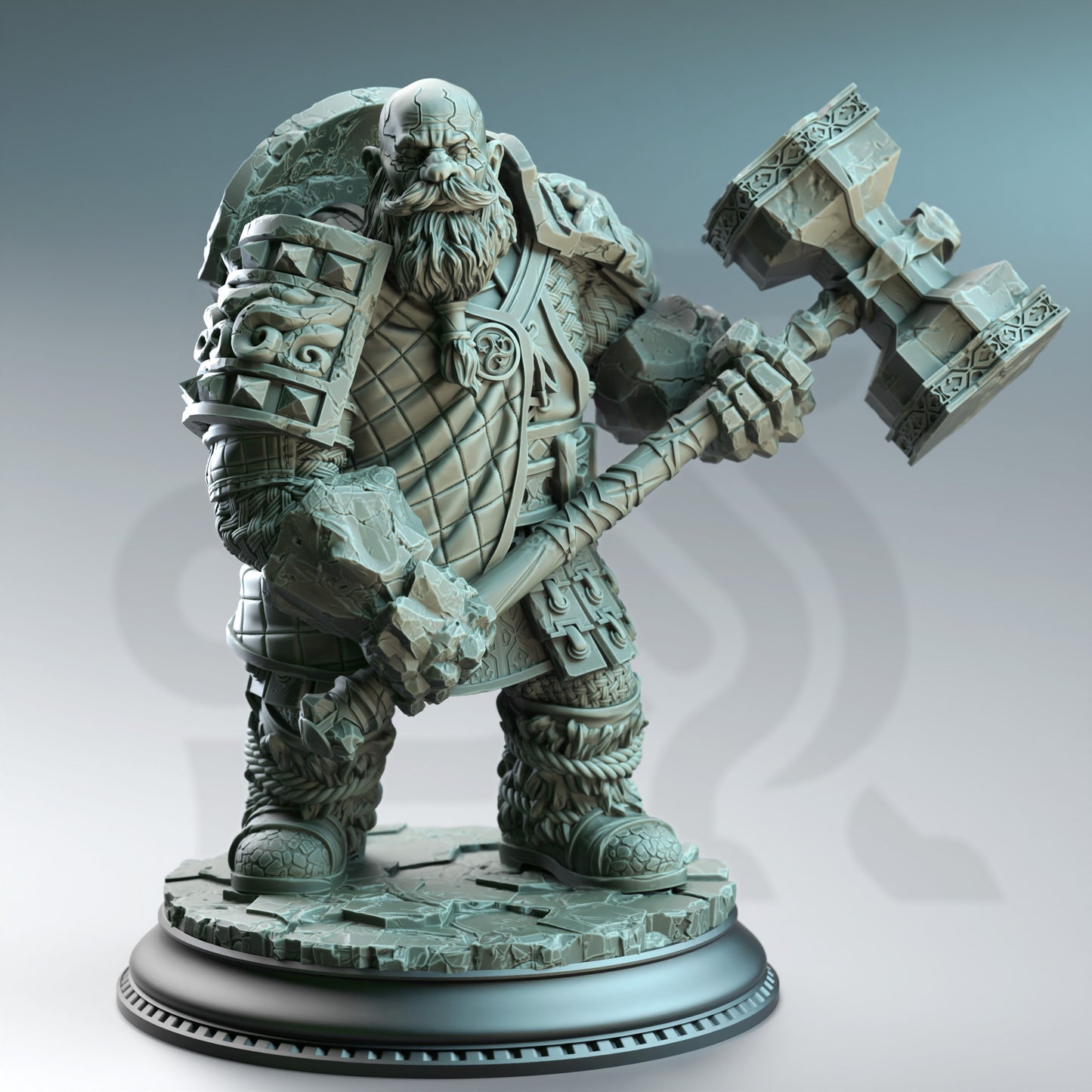 Rock Dwarf Hammer Warrior Elemental - Earth Genasi Dwarf Cleric by DM Stash