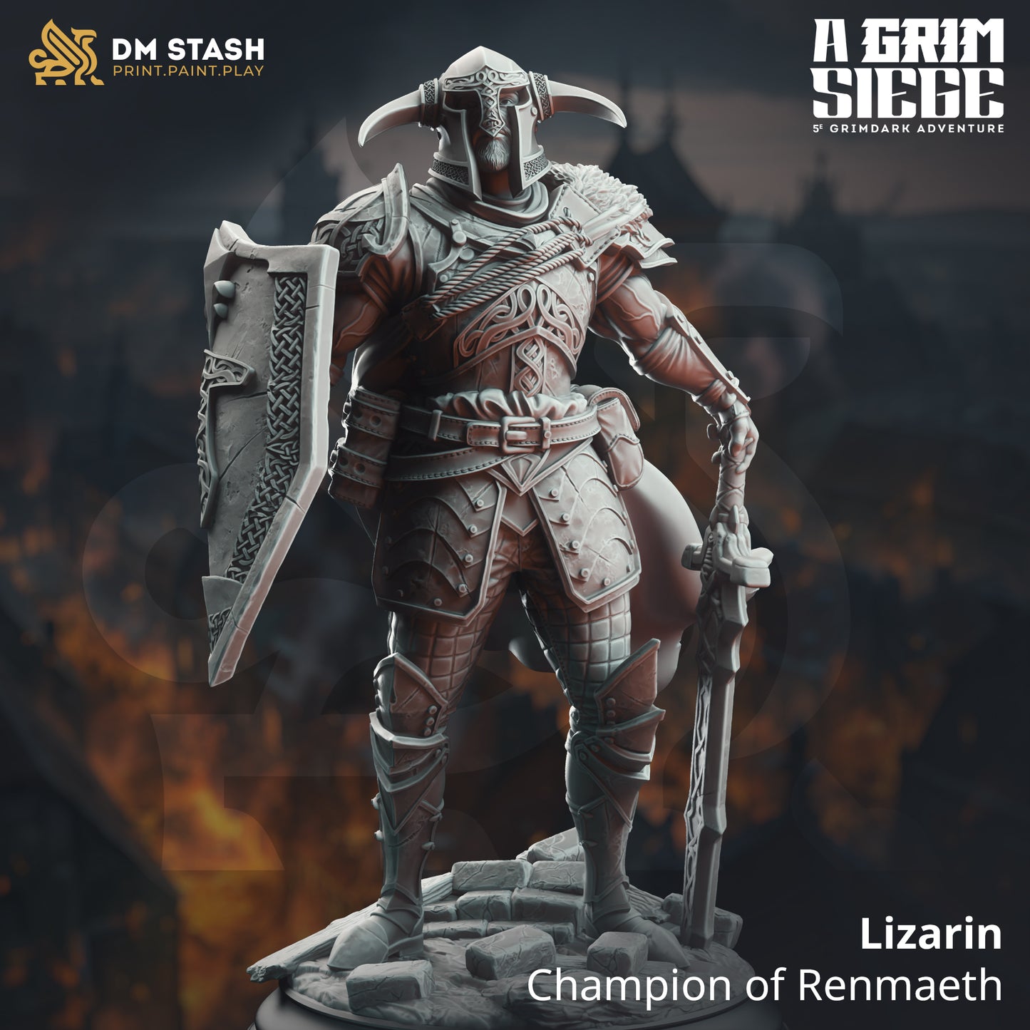 Norse Warrior Sword Shield Fighter - Nordic Paladin by DM Stash