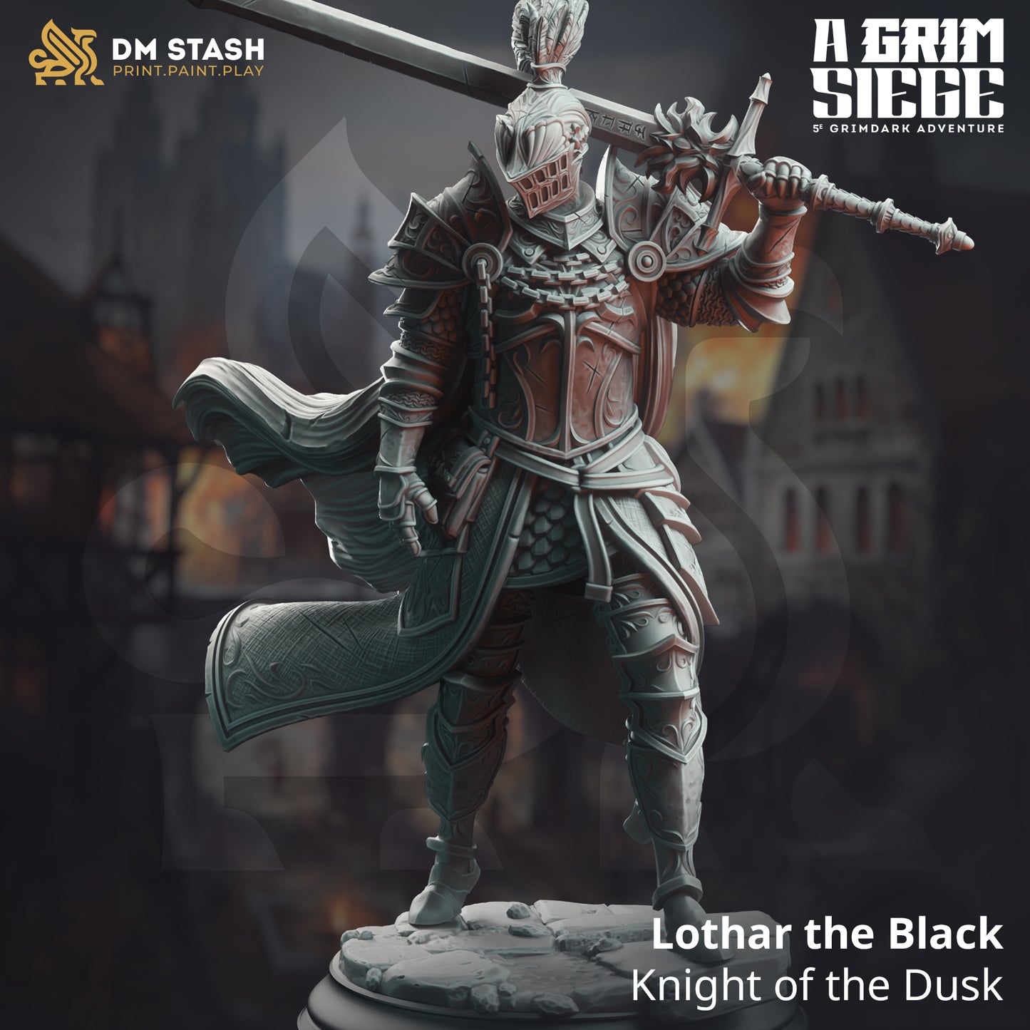 Black Knight Warrior Paladin - Knight of the Dusk by DM Stash