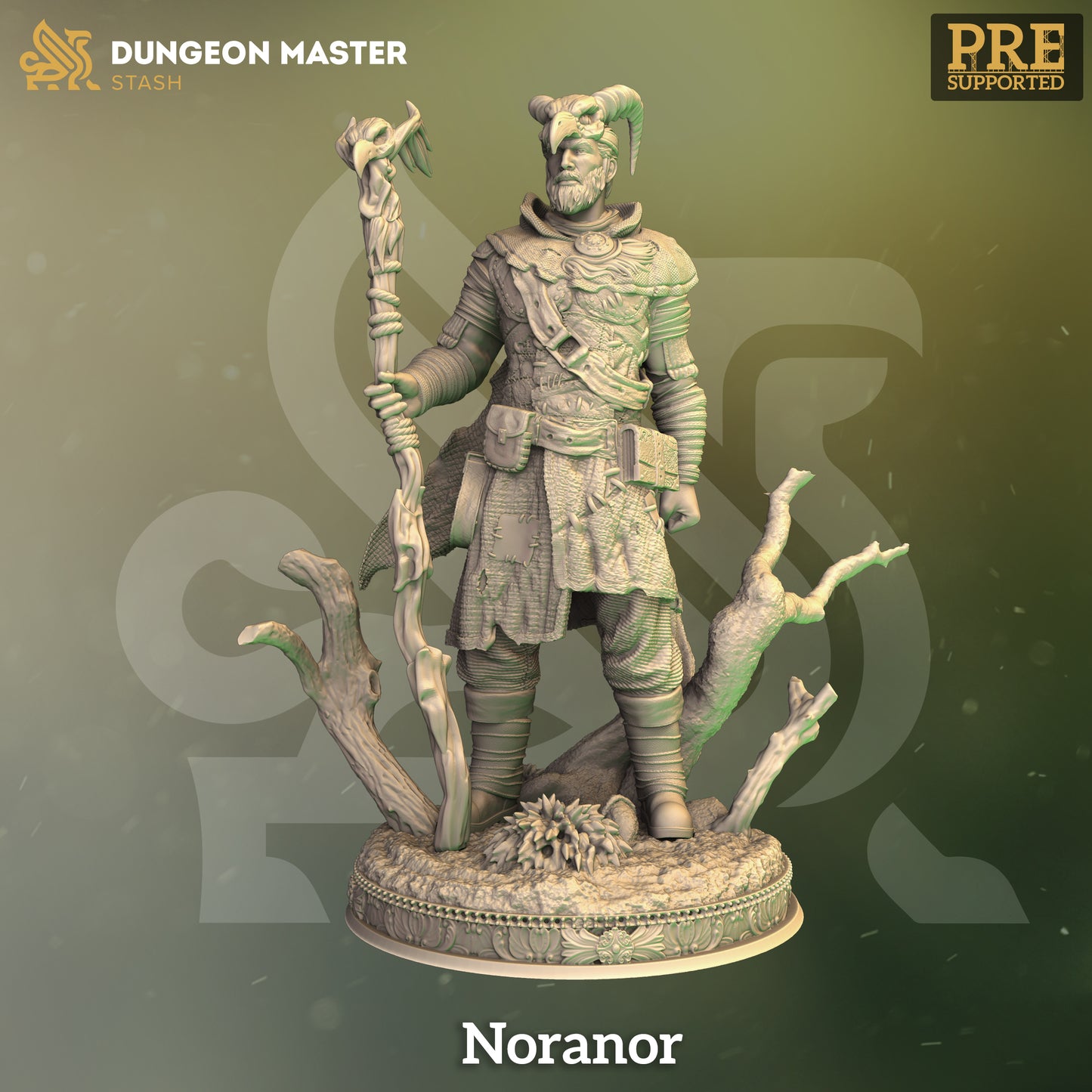Nature Woodsman Nomad Spellcaster NPC 32mm Scale - Tiefling Druid by DM Stash