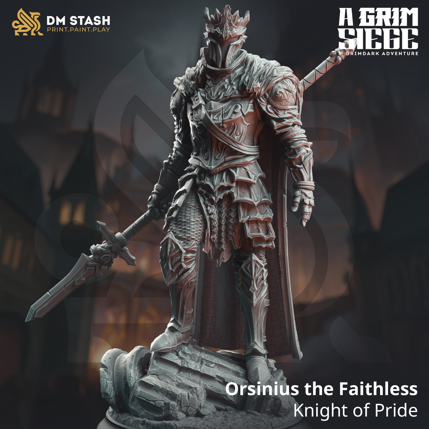 Armored Spear Soul Fighter 32mm Scale - Giant Slayer Knight by DM Stash