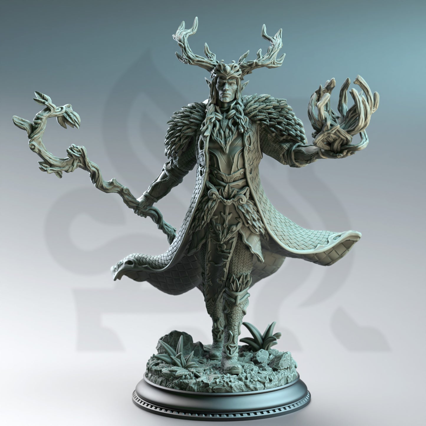 Druid King Nature Spellcaster Warlock 32mm Scale - Fey Touched Elf Lord by DM Stash