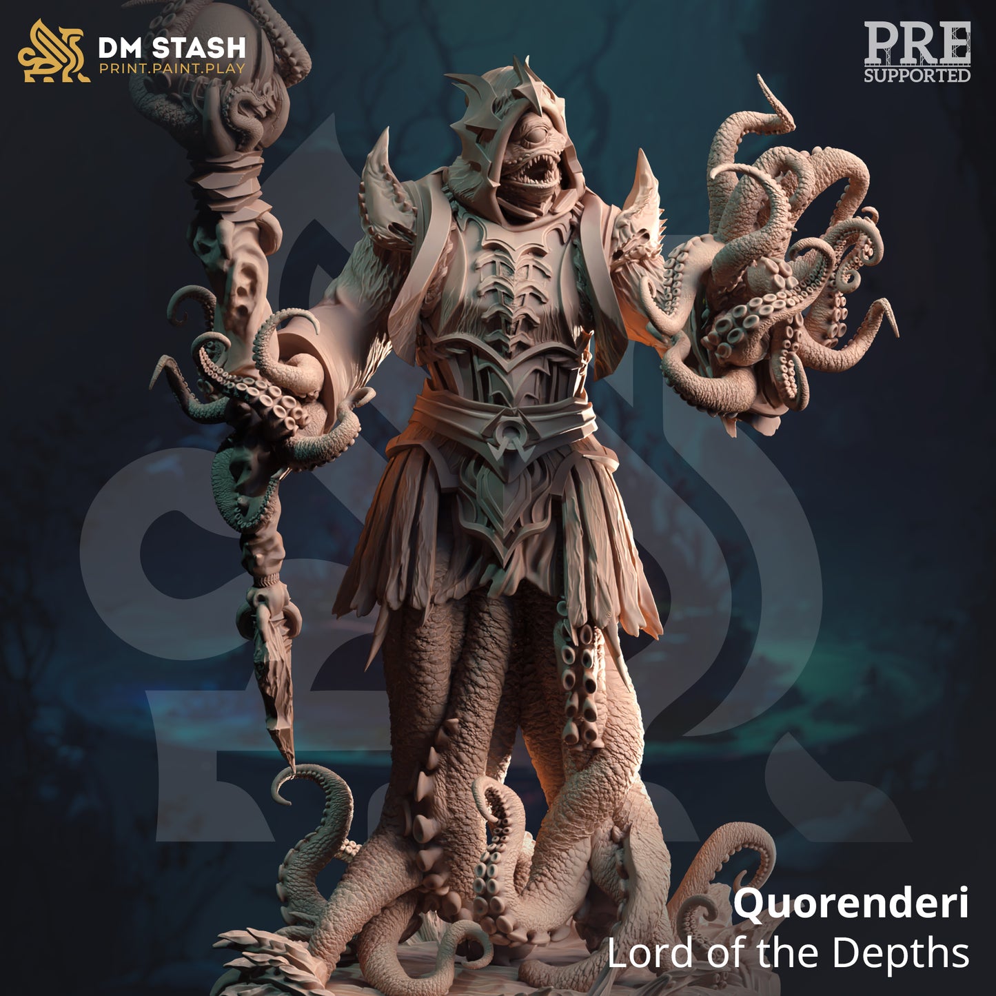 Sea Monster Villain Lovecraftian Entity Ruler King 32mm Scale - Dark Lord of the Depths by DM Stash
