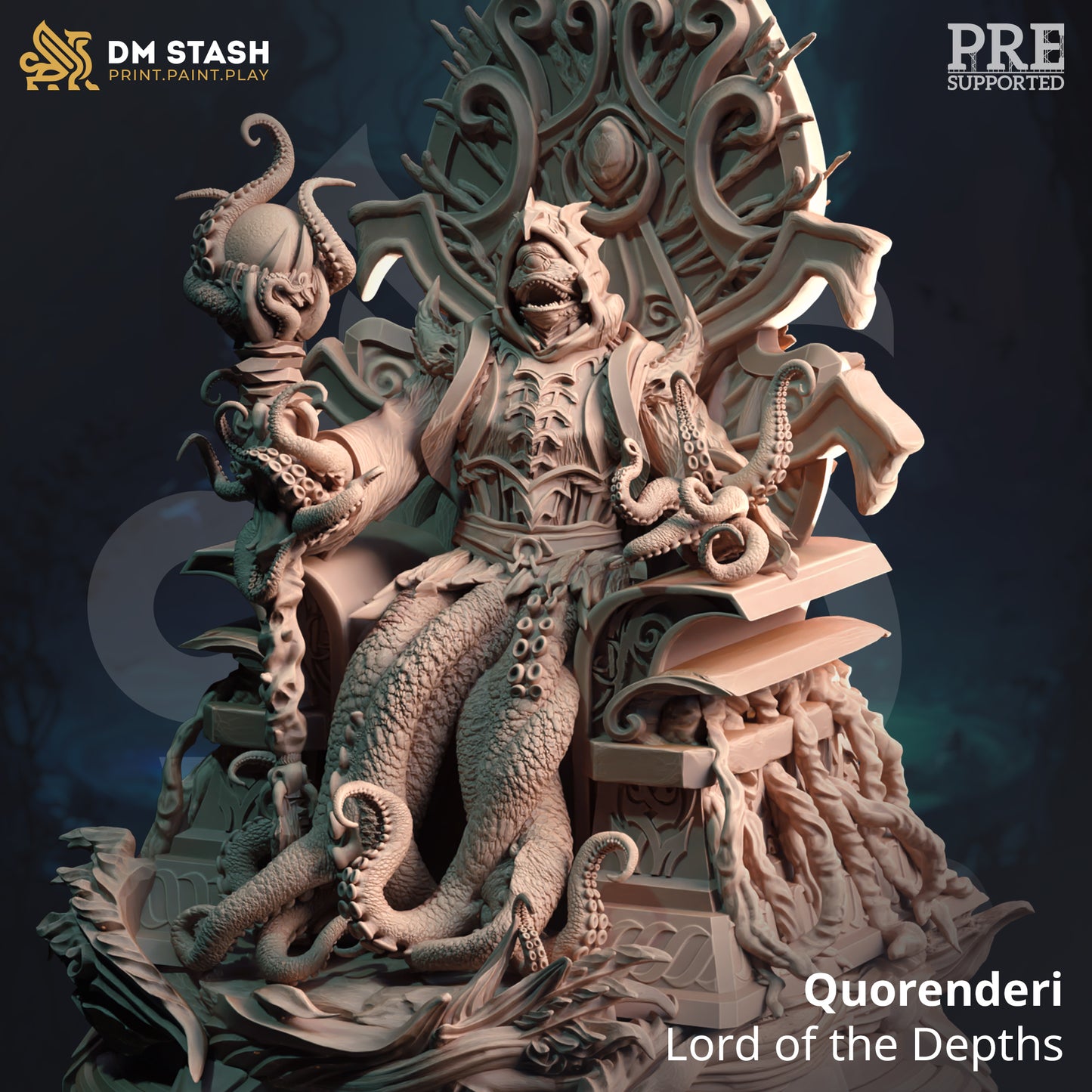 Sea Monster Villain Lovecraftian Entity Ruler King 32mm Scale - Dark Lord of the Depths by DM Stash