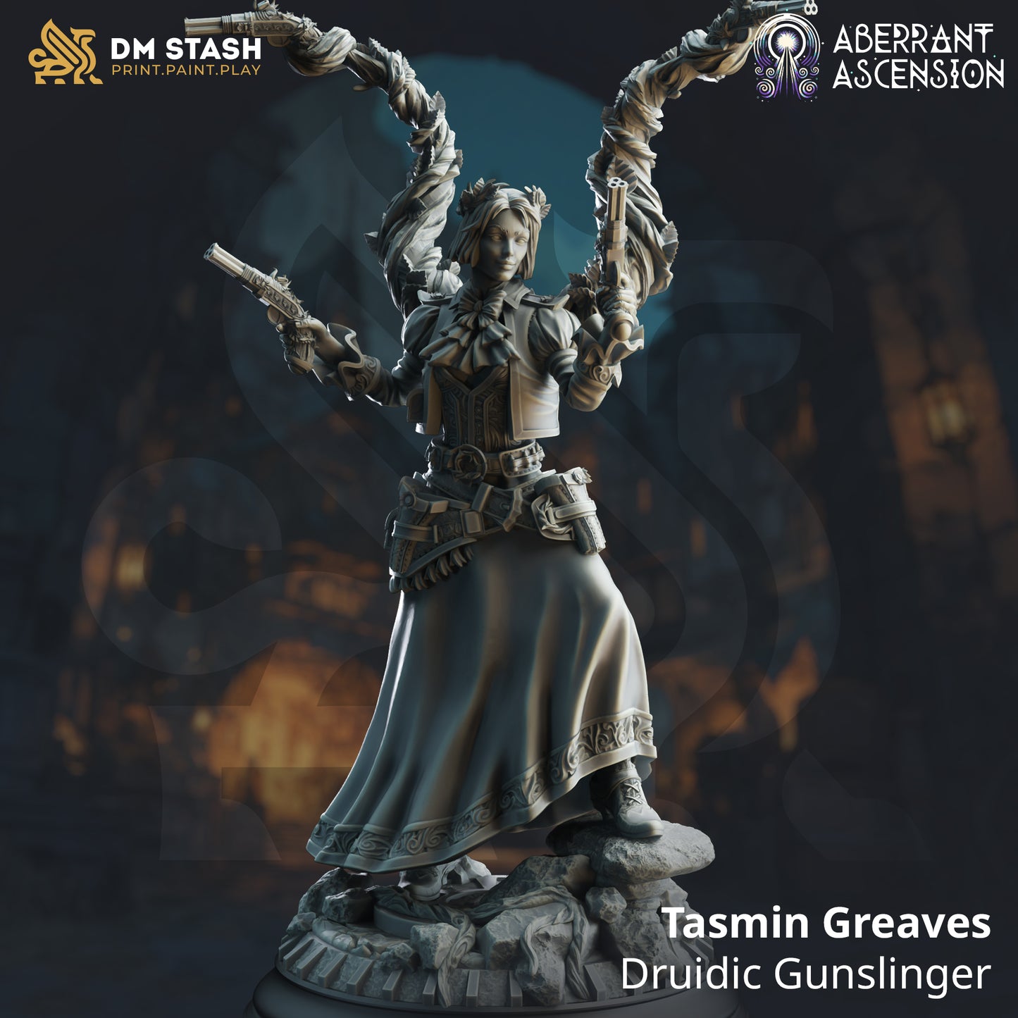 Steampunk Psionic Female Gunslinger 32mm Scale - Tasmin Greaves by DM Stash