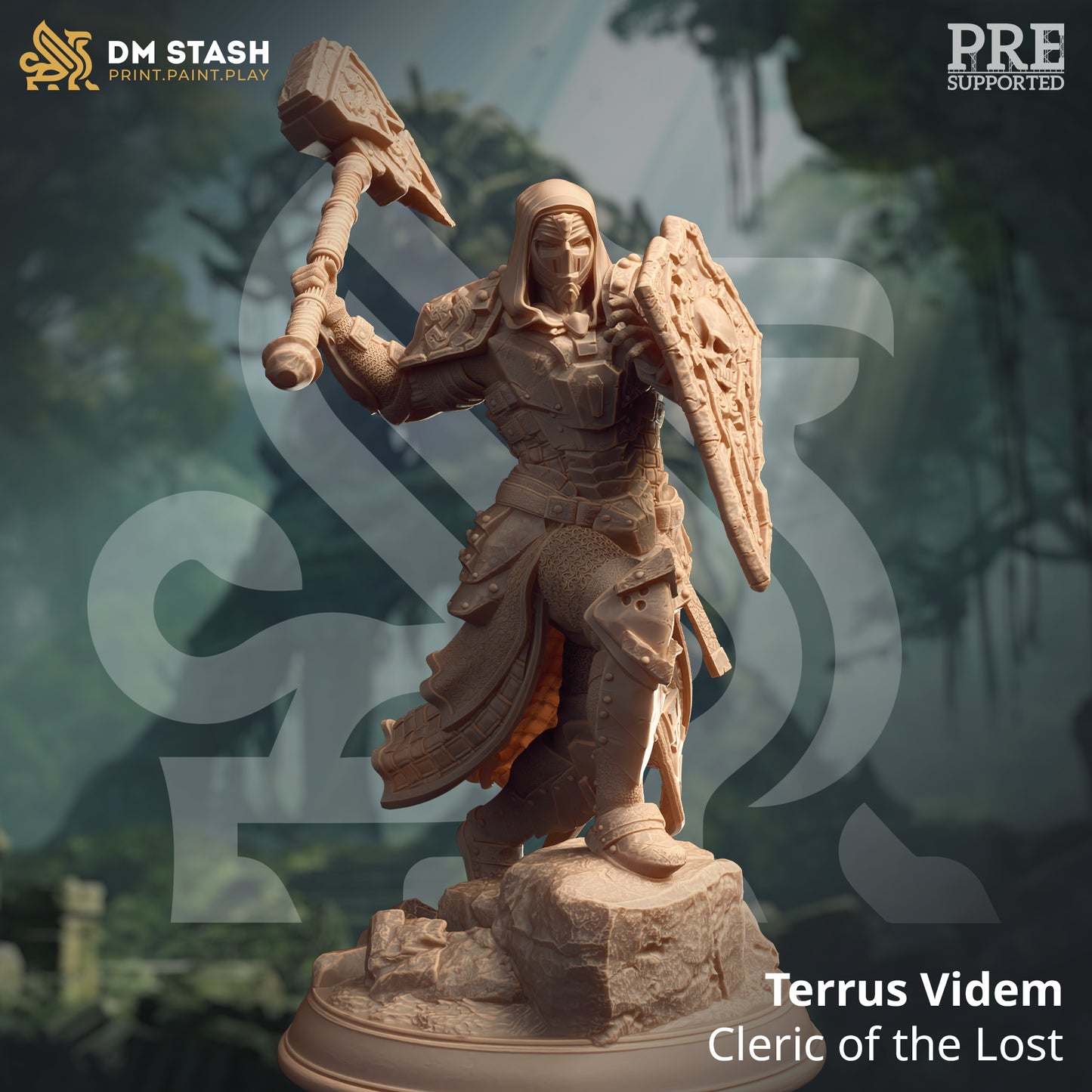 Paladin Cultist Construct Hammer Warrior Enemy 32mm Scale - Warforged Cleric by DM Stash