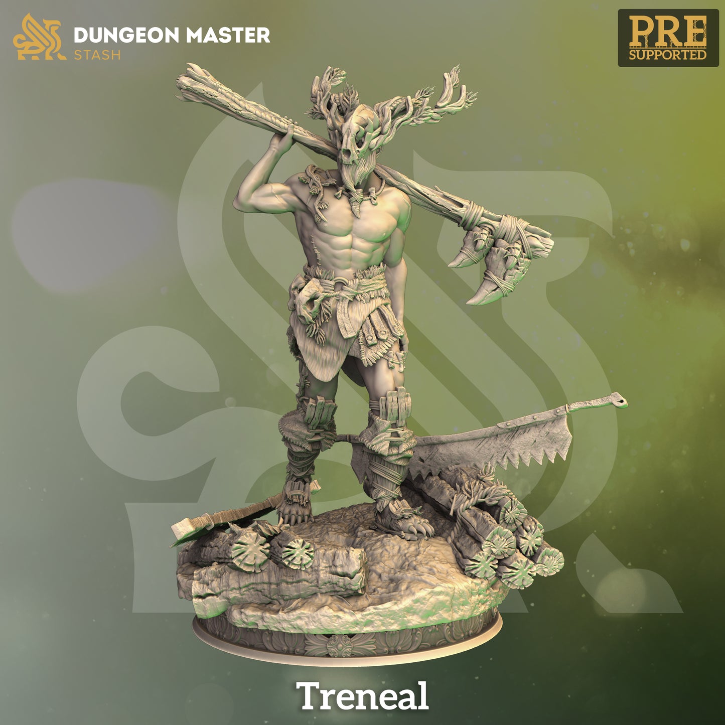 Nature Guardian Cultist Warrior Butcher Villain 32mm Scale - Druidic Barbarian by DM Stash