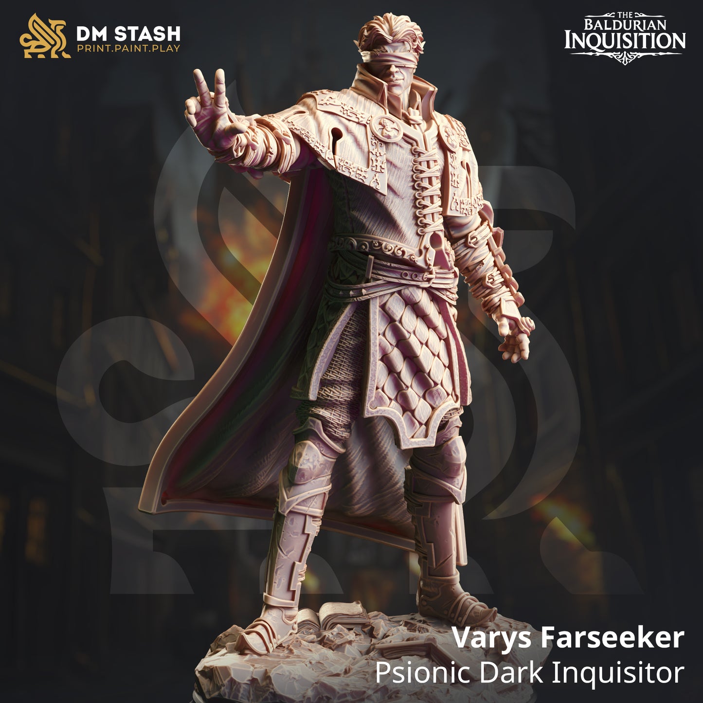 Blind Monk Unarmed Fighter 32mm Scale - Half Elf Psionic by DM Stash