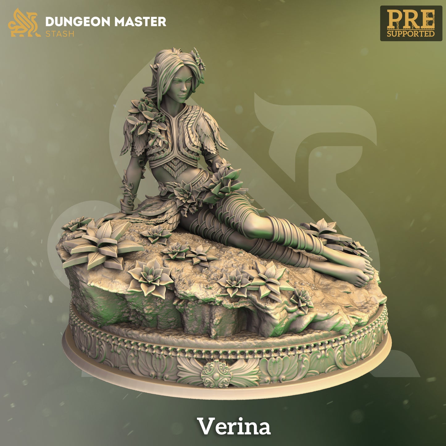 Elf Female Nature Guardian Spriggan Elemental Miniature 32mm Scale - Young Elven Druid by DM Stash