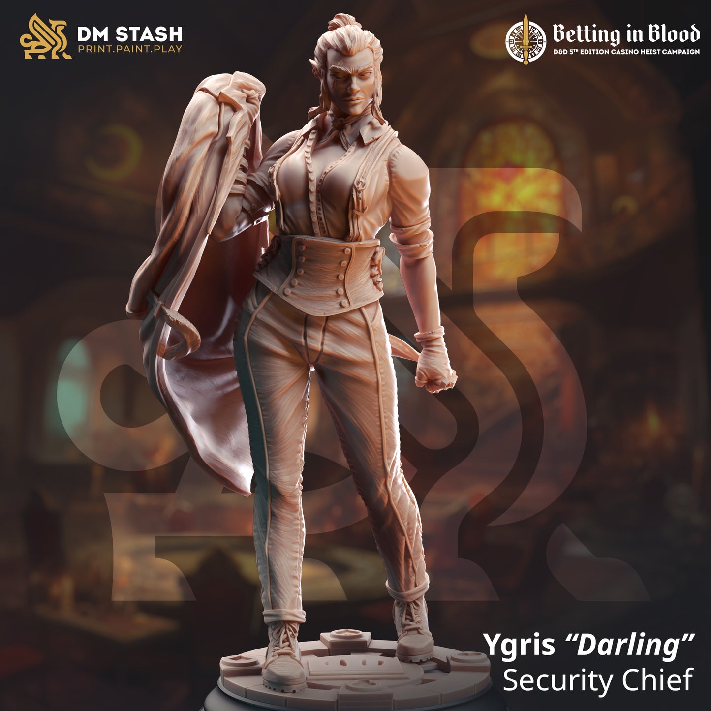 Unarmed Female Vampire Elf Drow 32mm Scale - Ygris Skullsplitter by DM Stash