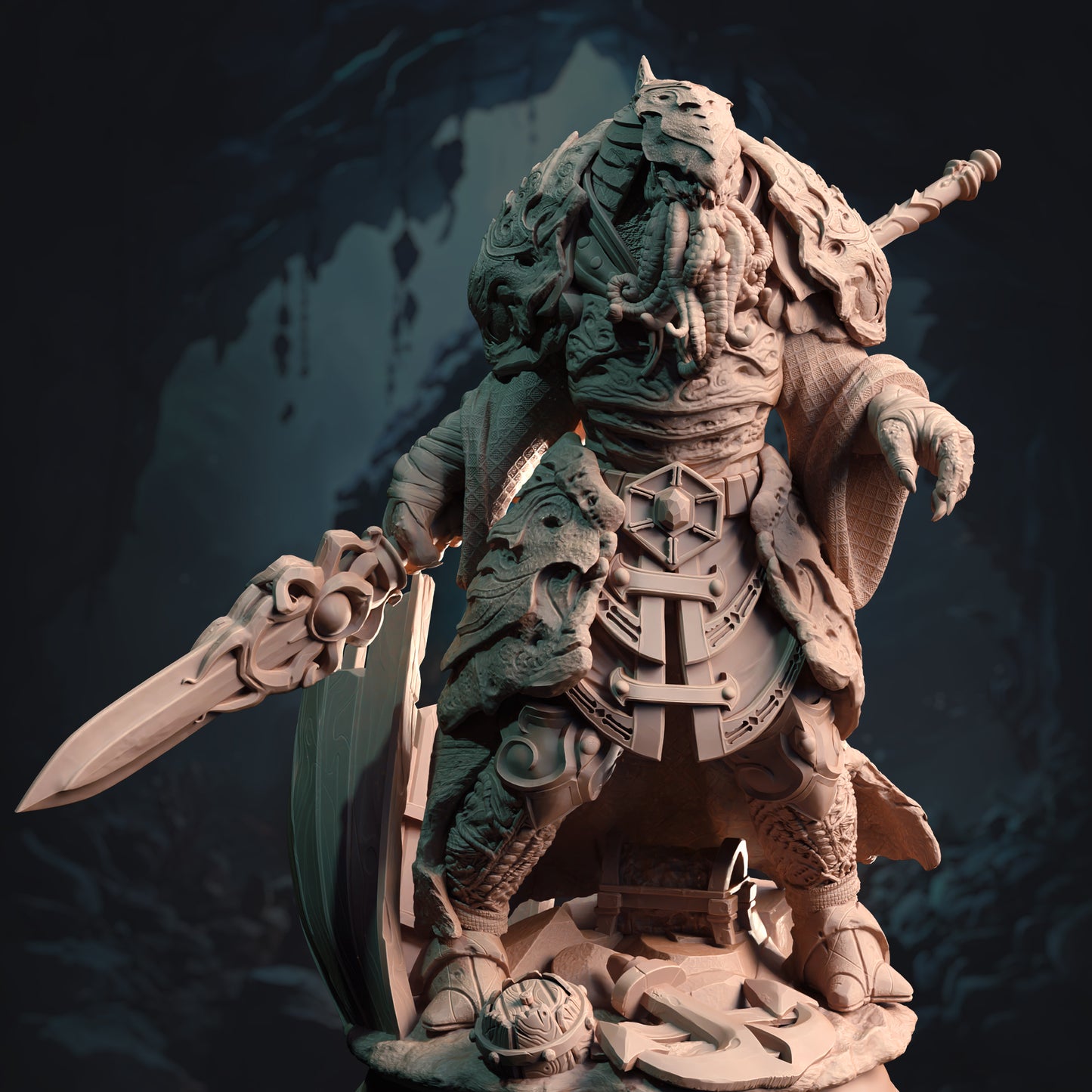 Sea Monster Pirate Villain Lovecraftian Minion Miniature 32mm Scale - Sea Abberration Guard by DM Stash