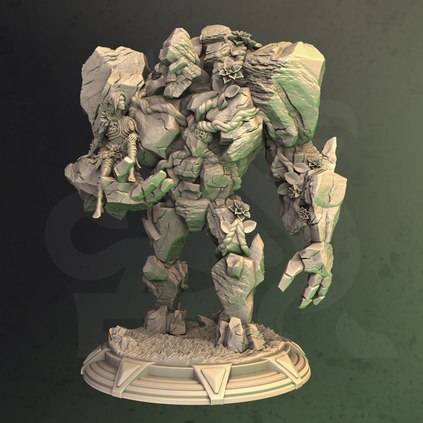 Ancient Forest Guardian Stone Construct Elemental 32mm Scale - Rock Golem by DM Stash