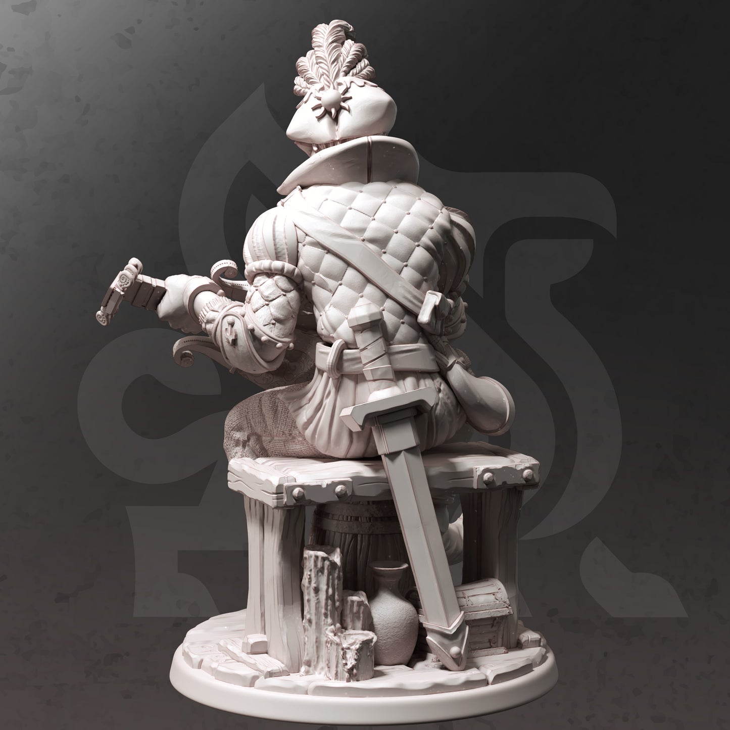 Elf Lute Bard Warrior Tavern Musician Miniature 32mm Scale - Half-Elf Bard by DM Stash
