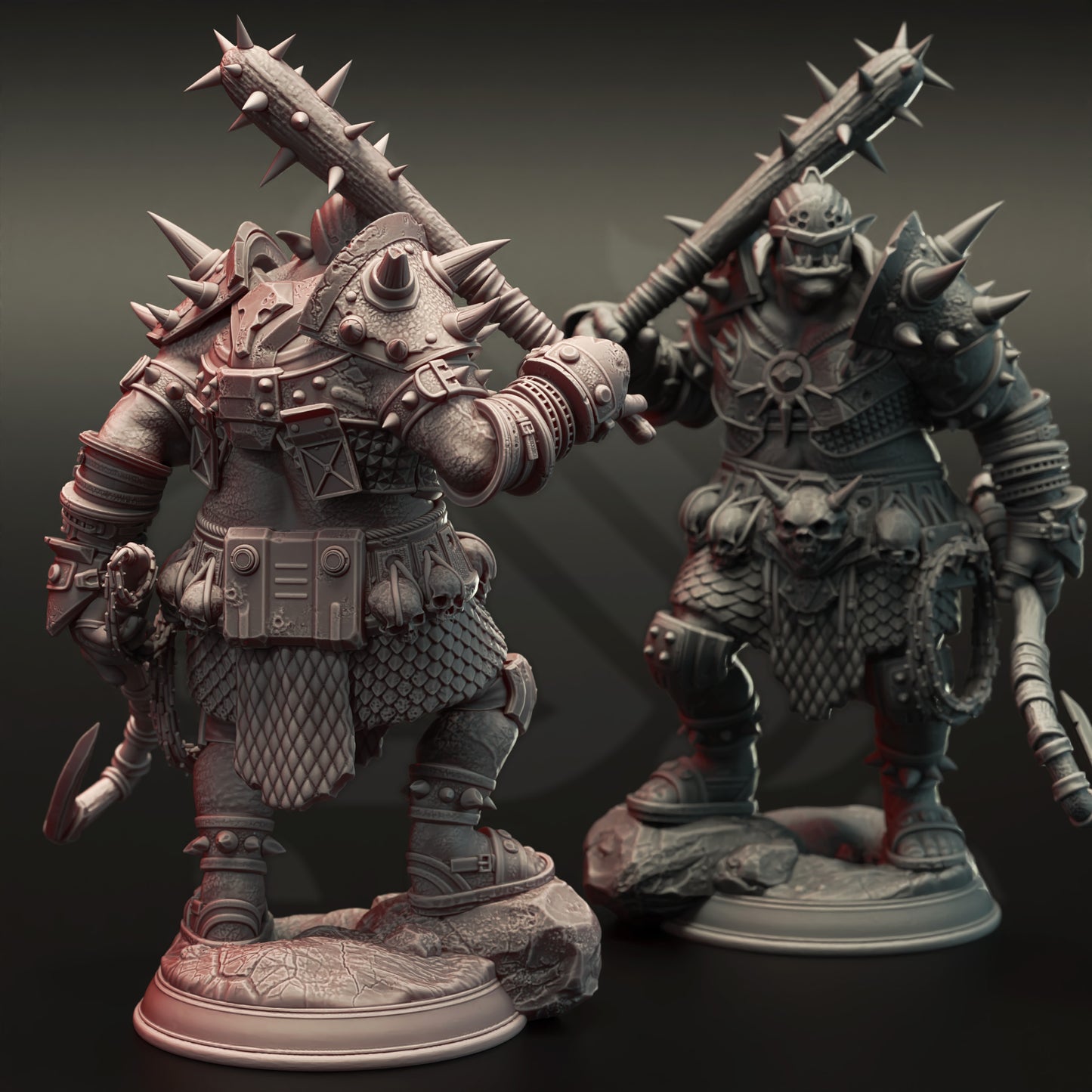 Orc Barbarian Boss Warrior Villain 32mm Scale - Orc War Captain by DM Stash