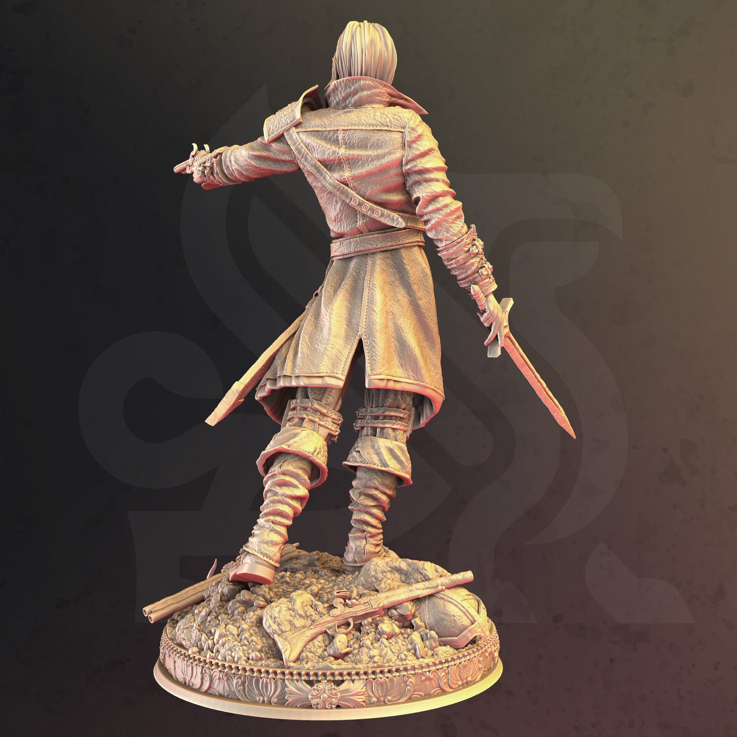 Vampire Slayer Rogue Fighter Miniature 32mm Scale - Human Gunslinger by DM Stash
