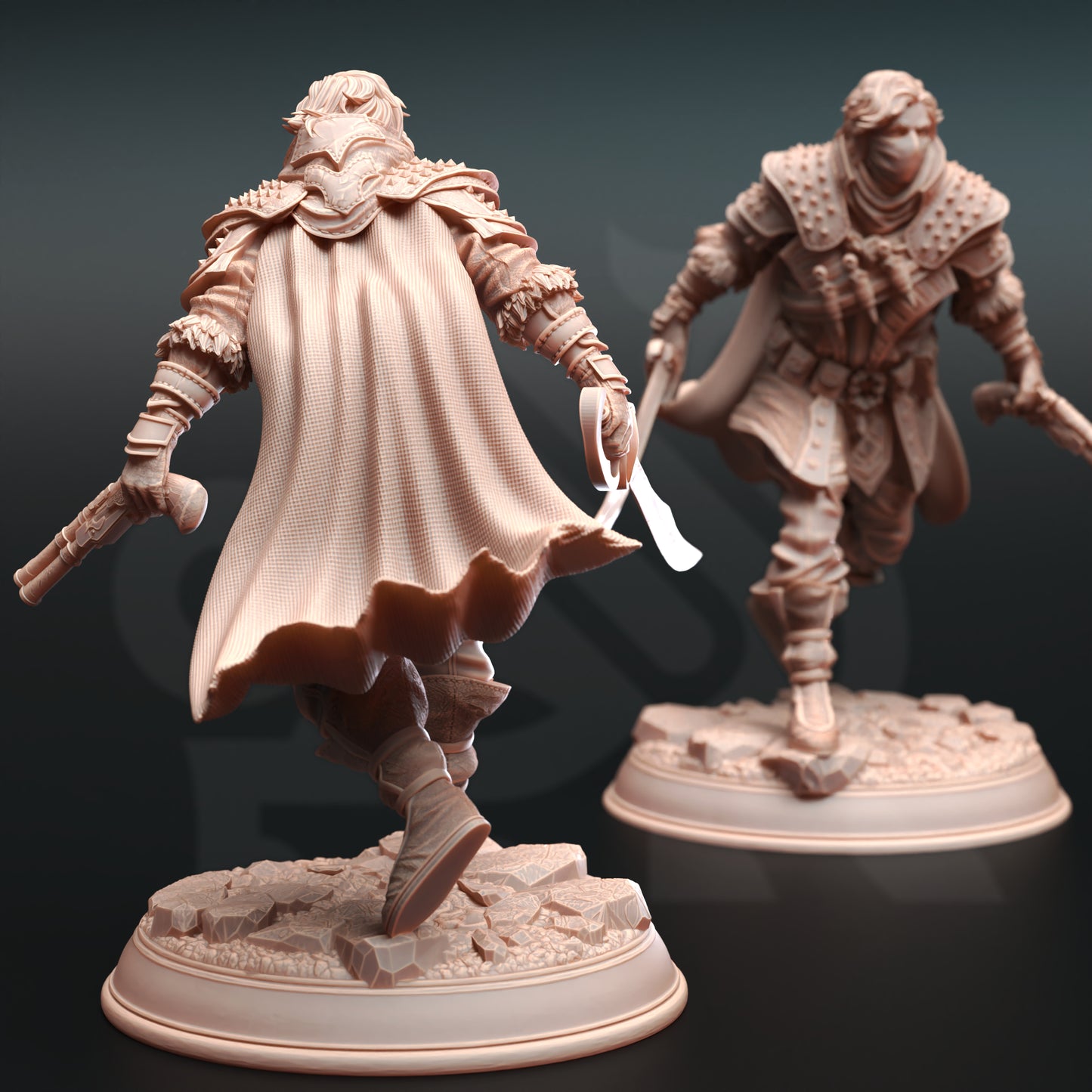 Rogue Warrior Human Scimitar Gun Fighter 32mm Scale - Bandit Boss by DM Stash