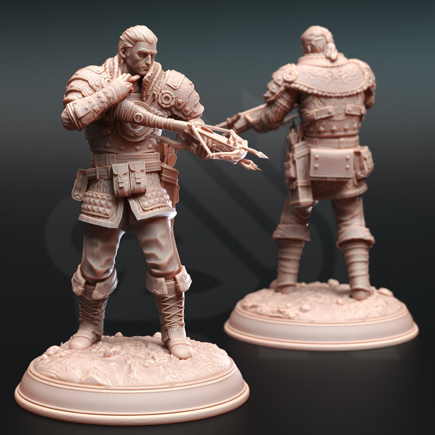 Rogue Trio Fighters Crossbow Sword Enemies 32mm Scale - Bandit Thugs by DM Stash