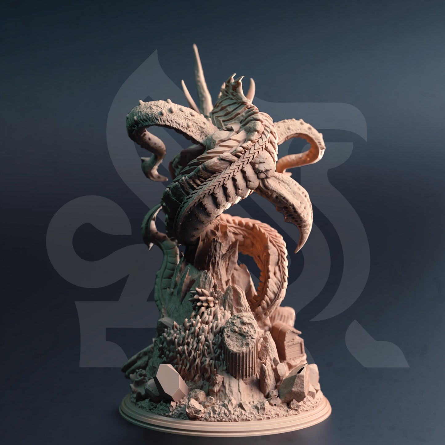 Giant Enemy Eel Gargantuan Sea Monster Boss 32mm Scale - Ancient Corrupted Leviathan by DM Stash